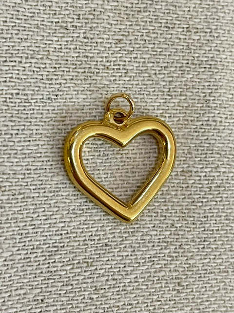 Gold Open Bubble Heart Charm