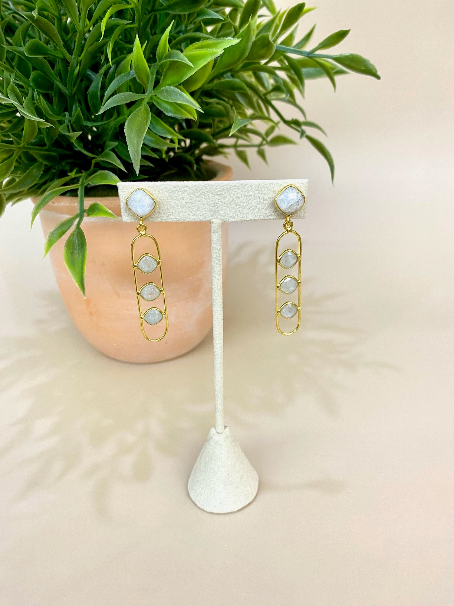 Elyssa Bass Moonstone Ladder Earring