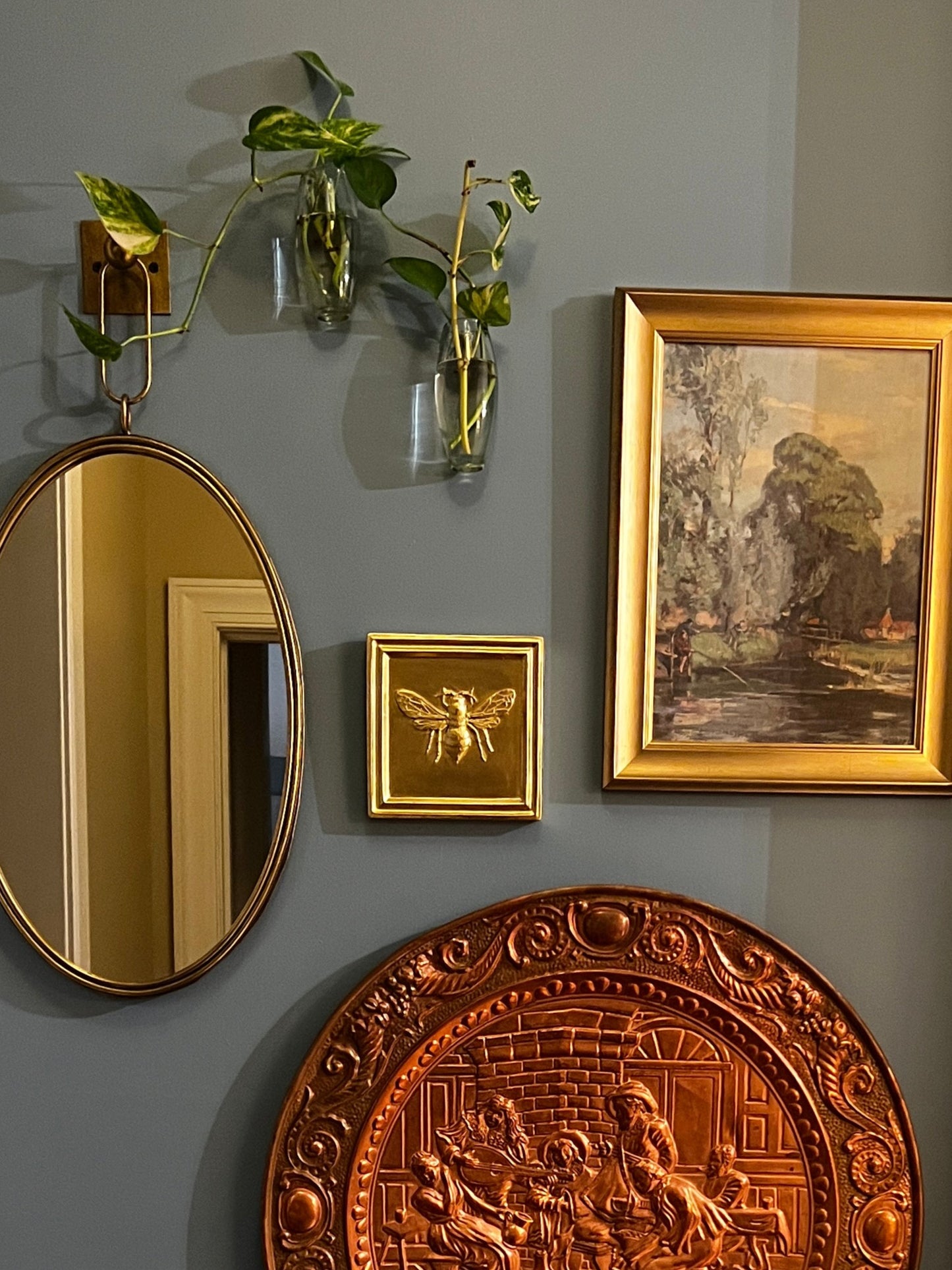 Fishing by a Riverside Framed