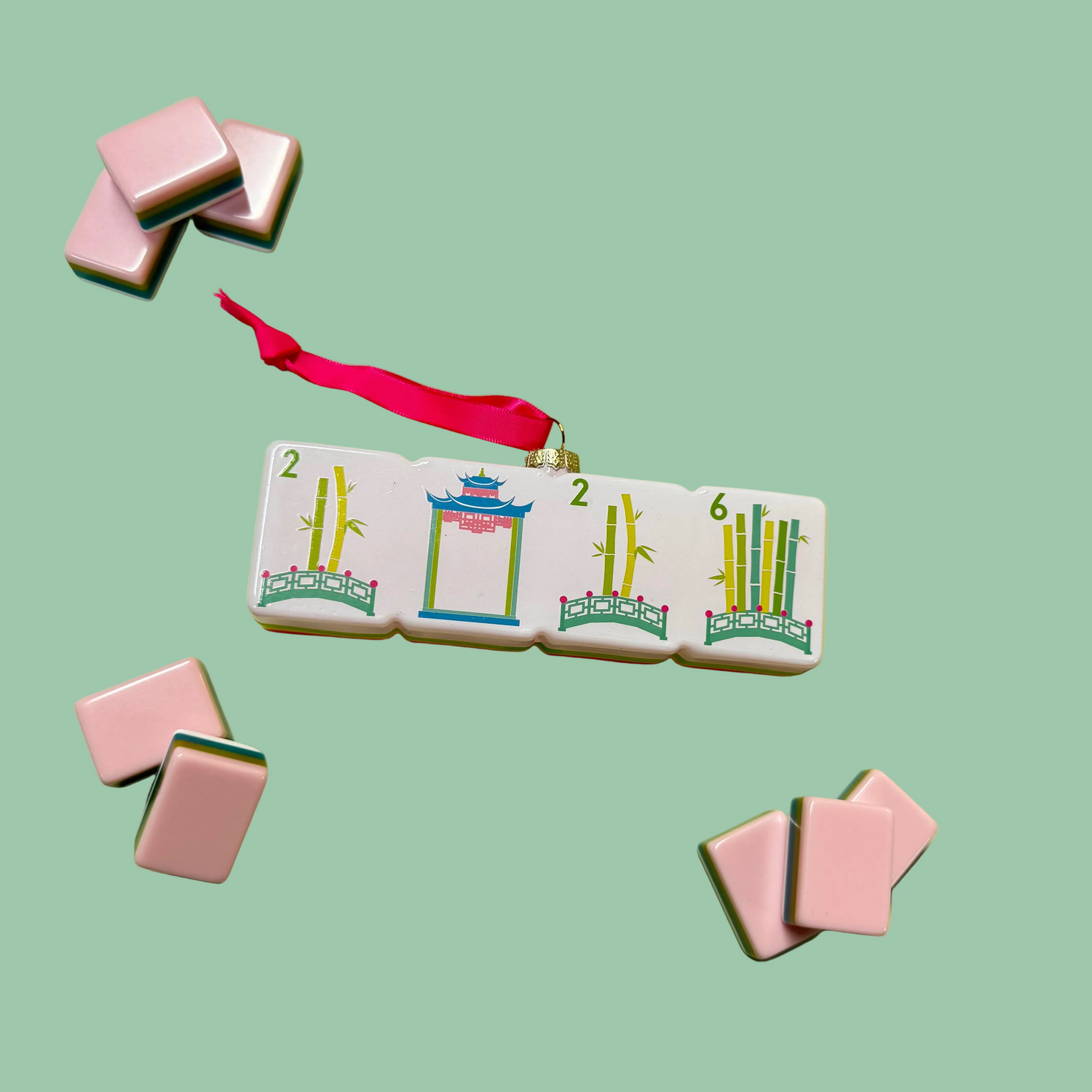Bamboo Bridge 2026 Mahjong Ornament