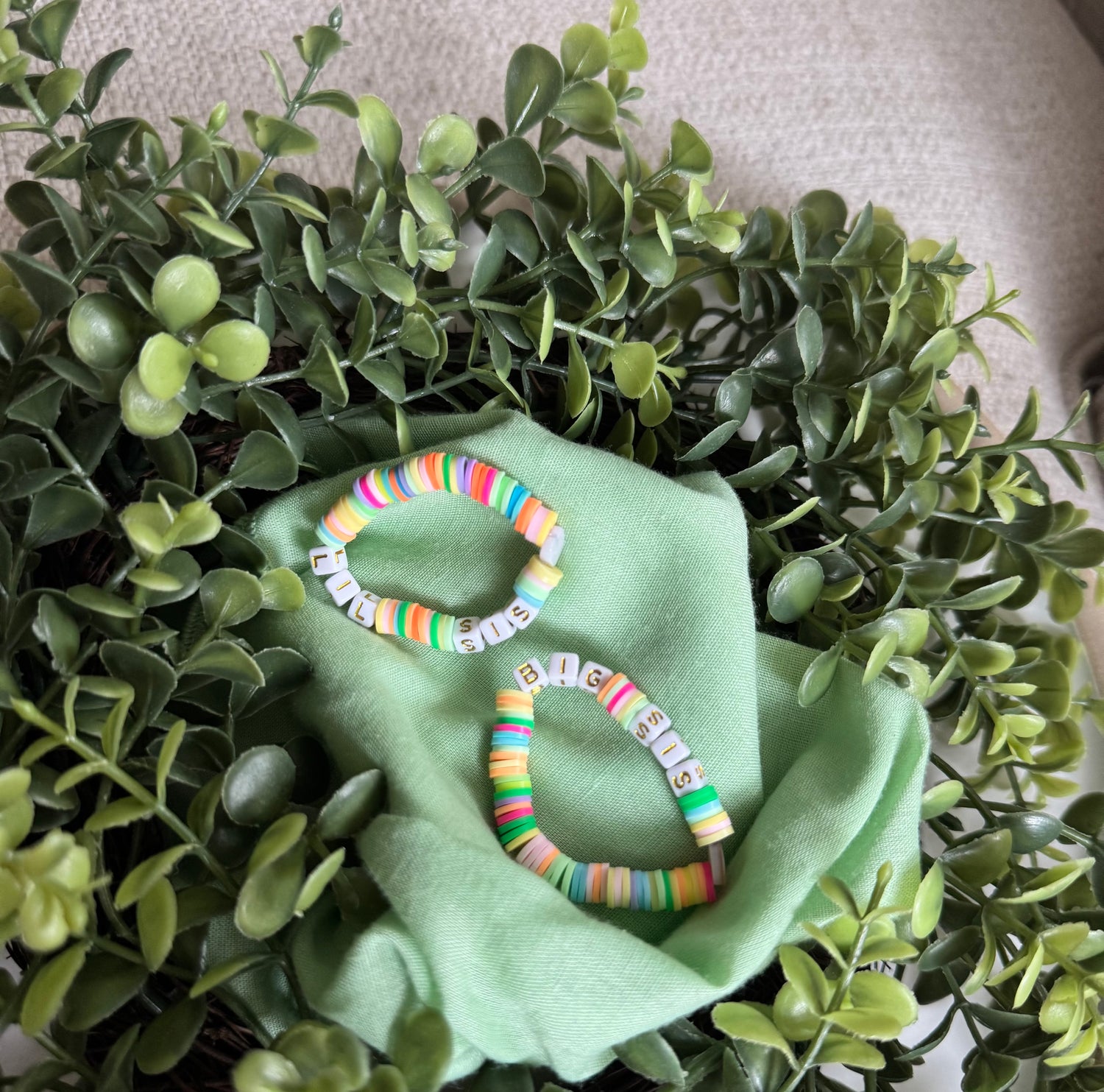 Little Girls Clay Big + Lil Sis Bracelet
