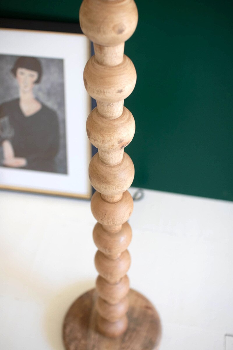 Carved Wooden Floor Lamp