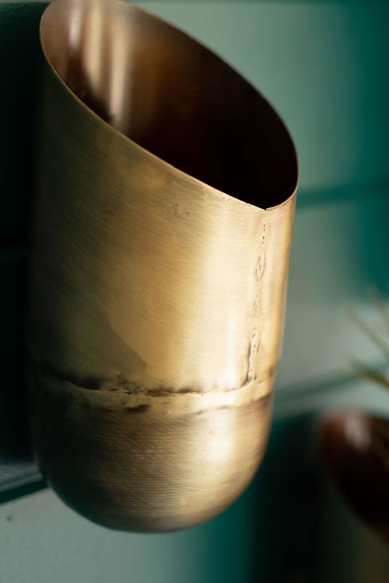 Antique Brass Wall Vases