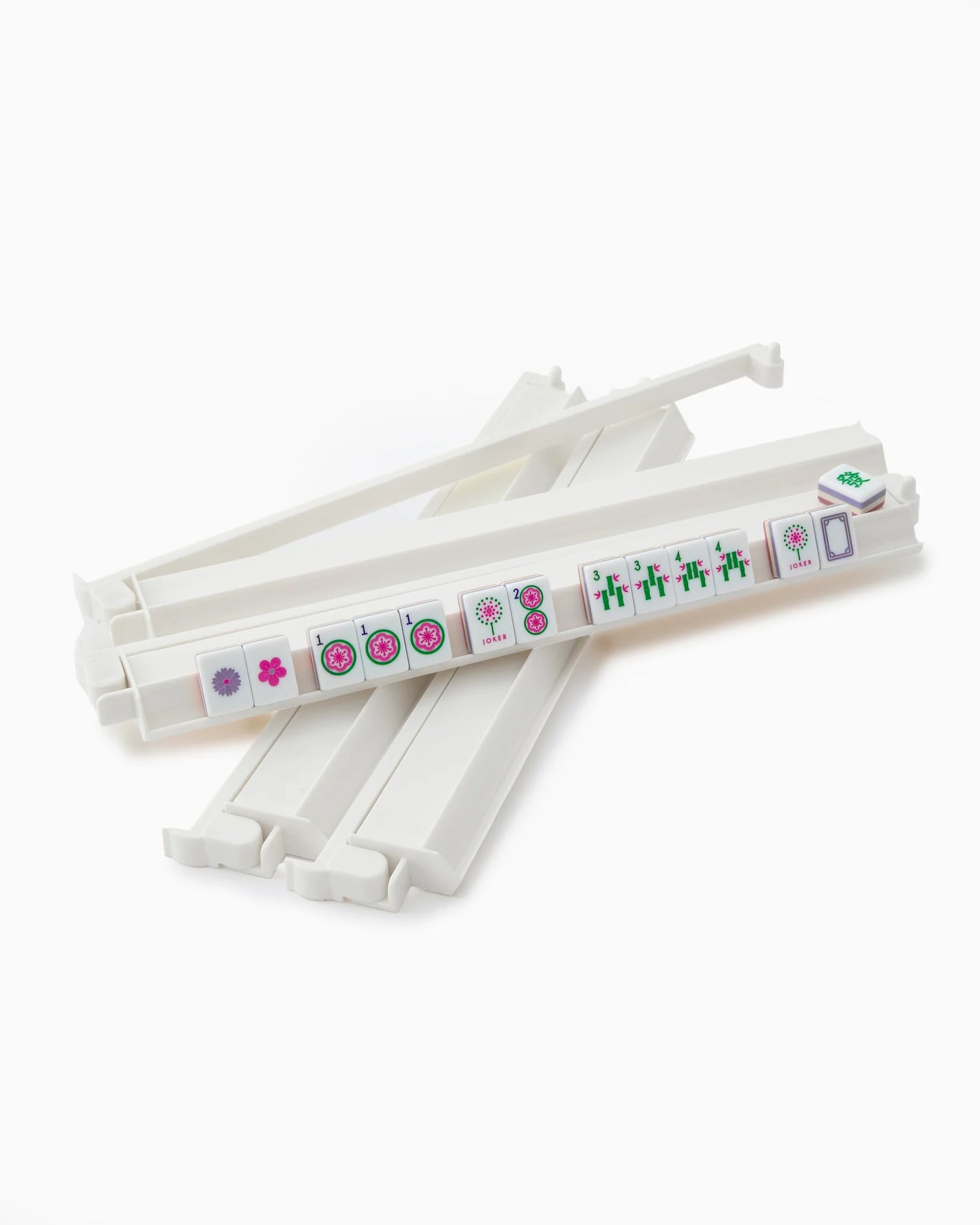 White Acrylic Mahjong Rack + Pusher Set