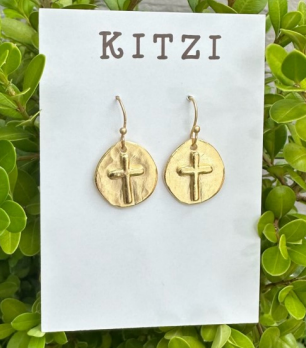 Kitzi Cross Disc Earring
