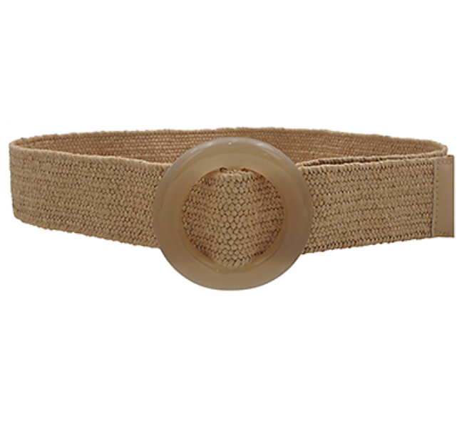 Acrylic Circle Buckle Straw Belt