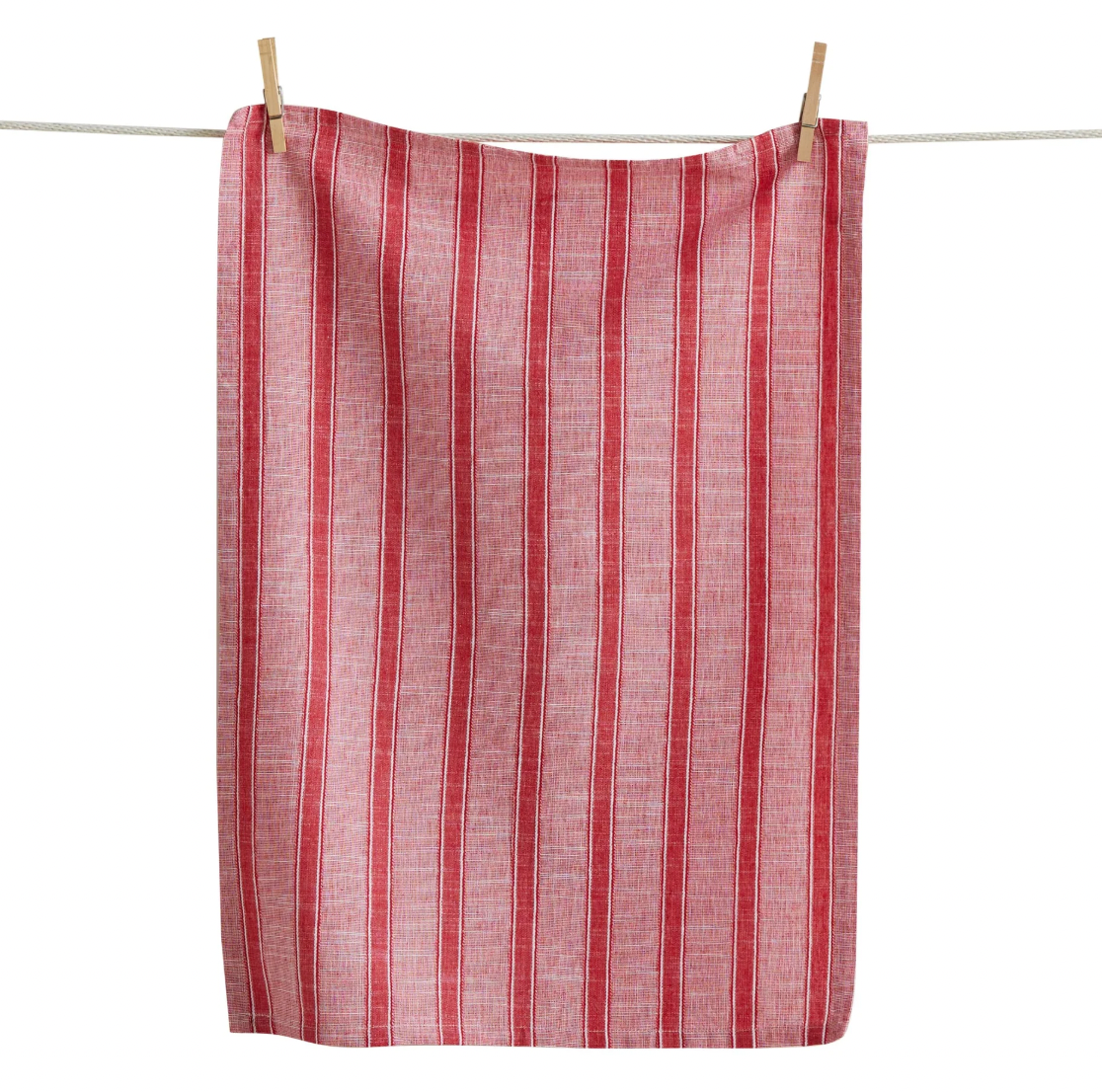 Red + White Stripe Dish Towel
