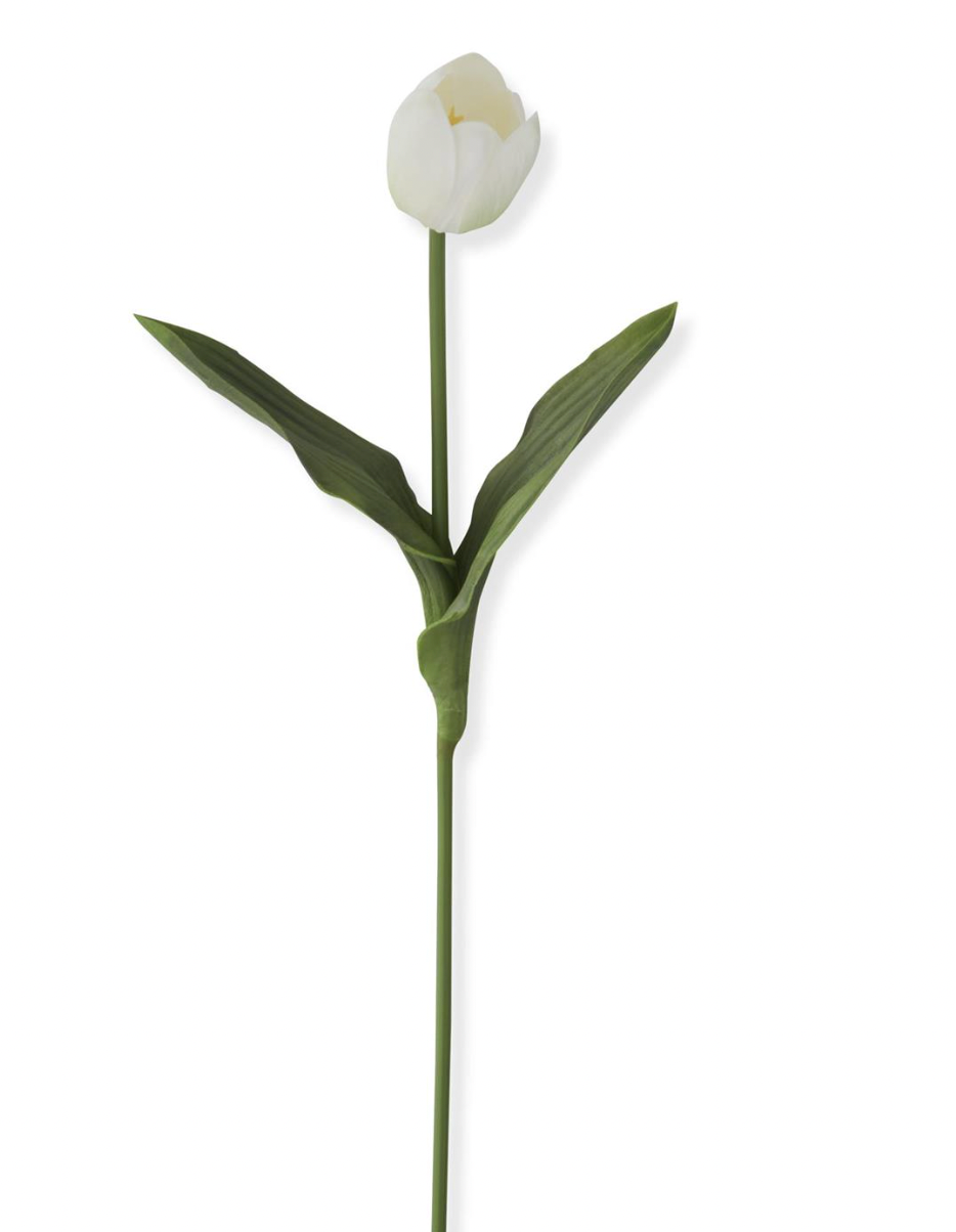 White Real Touch Tulip Stem