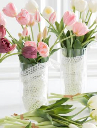 Pink Tulip Bud + Bloom Bundle : 5 Stems