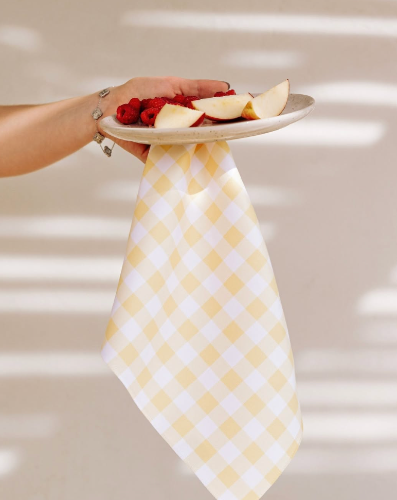 Golden Plaid Luxe Hand Towel Geometry