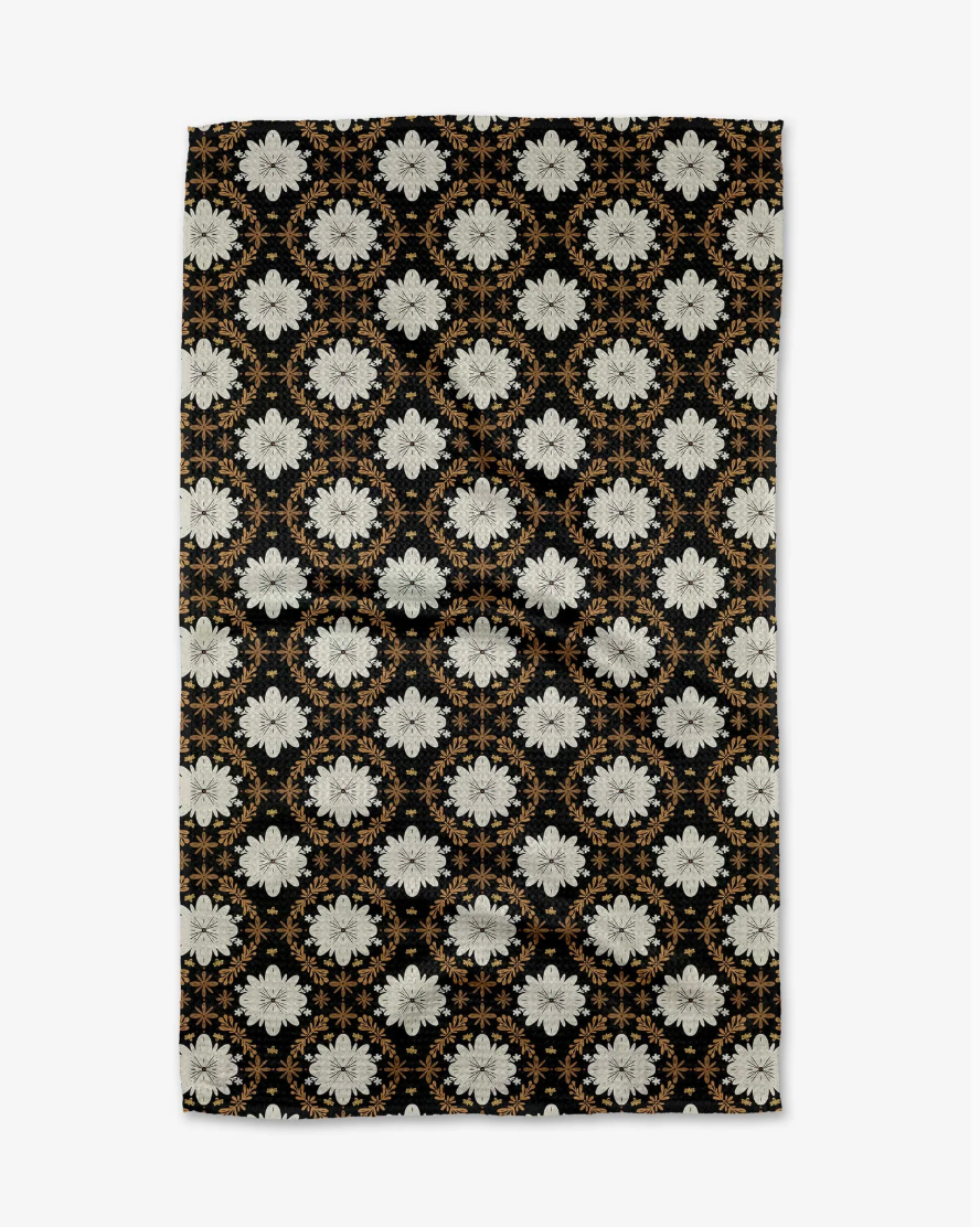 Botanical Mosaic Geometry Tea Towel