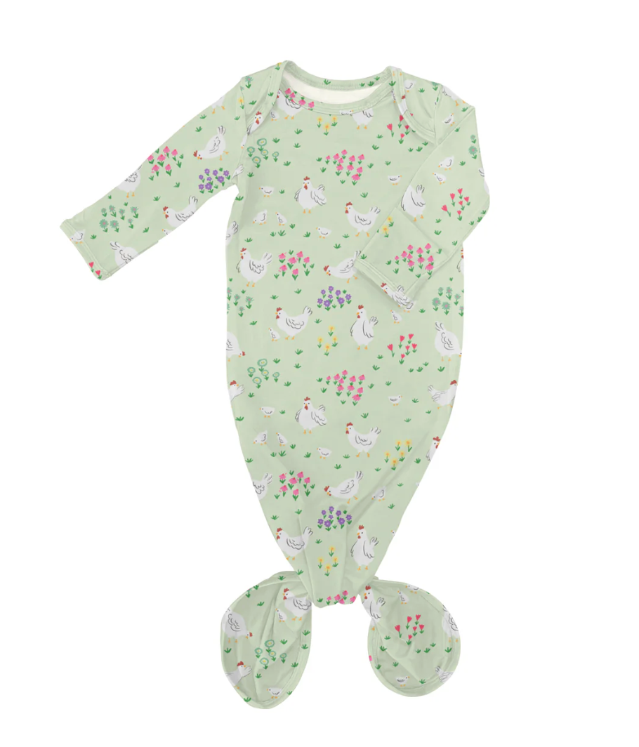 Spring Chickens Newborn Knotted Gown