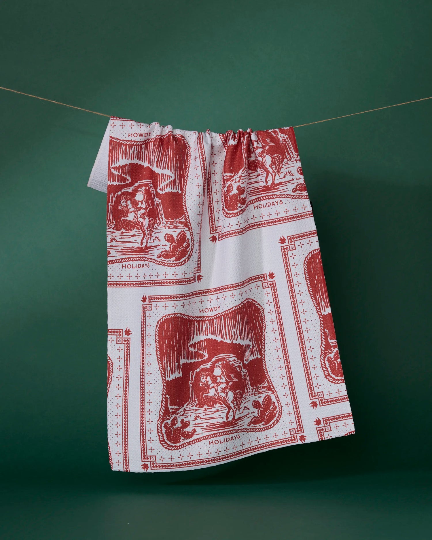 Cowboy Christmas Tea Towel