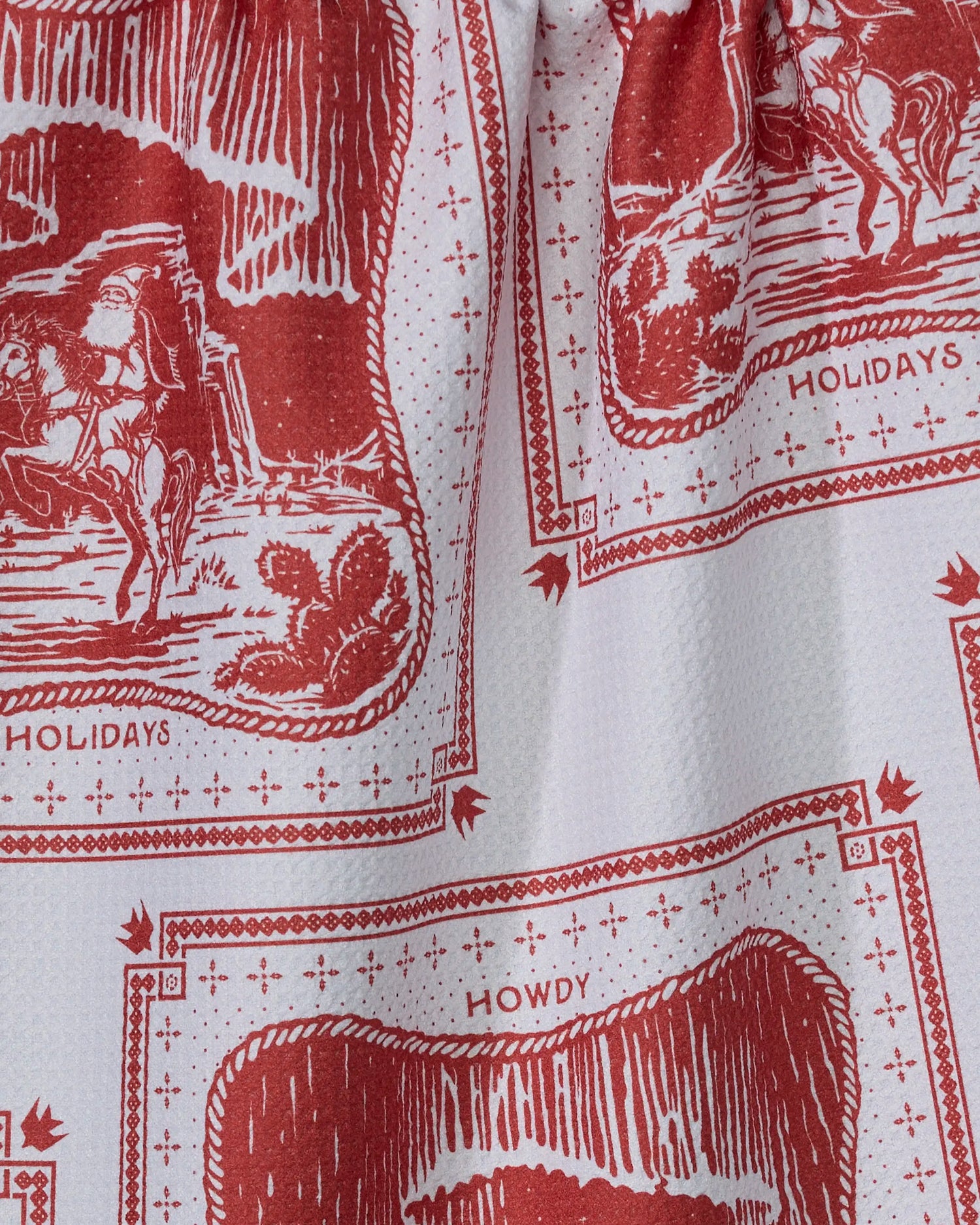 Cowboy Christmas Tea Towel