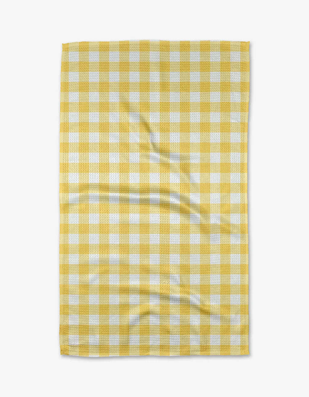 Lemon Gingham Geometry Tea Towel