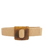 Lucite Square Buckle Straw Belt