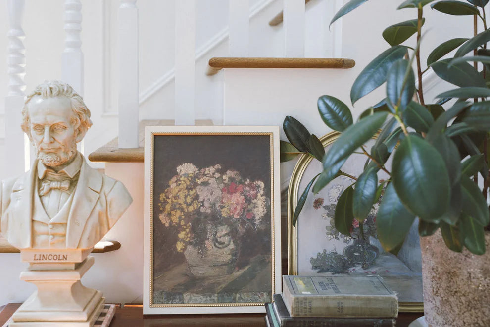 Vase of Yellow and Pink Flowers Print