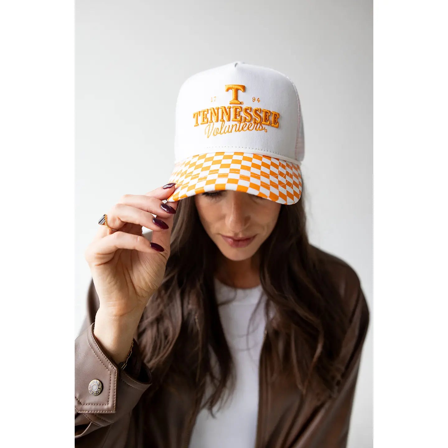 Checkered Canvas Trucker Hat