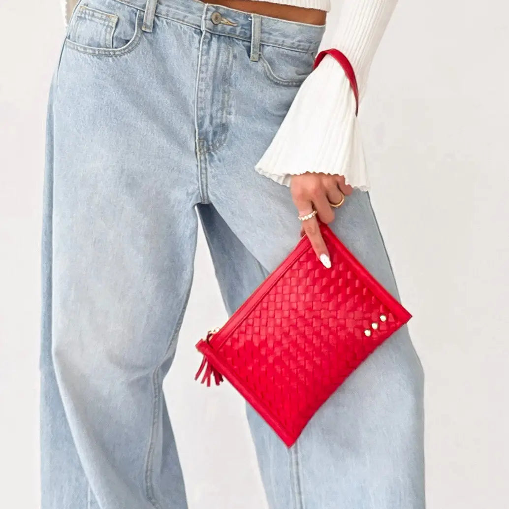 Veda Woven Crossbody and Clutch Bag