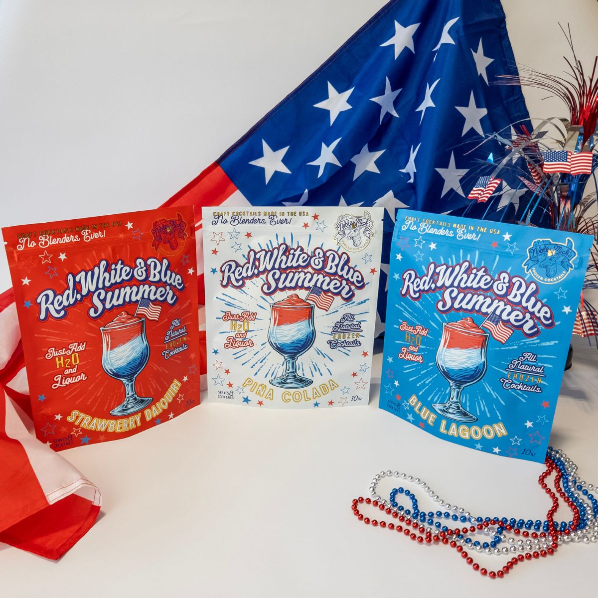 Red, White & Blue Summer Frozen Cocktails