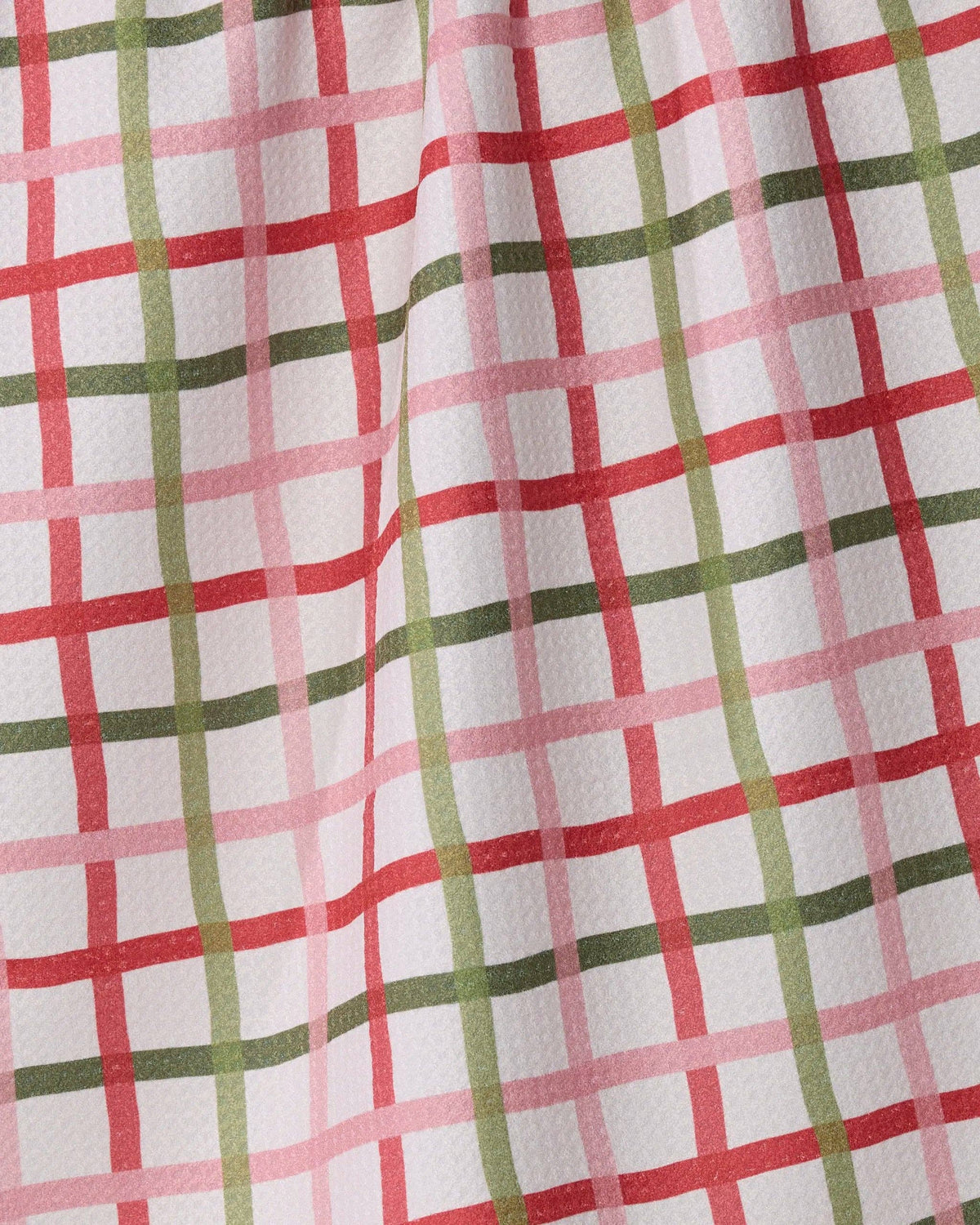 Festive Plaid Geometry Tea Towel