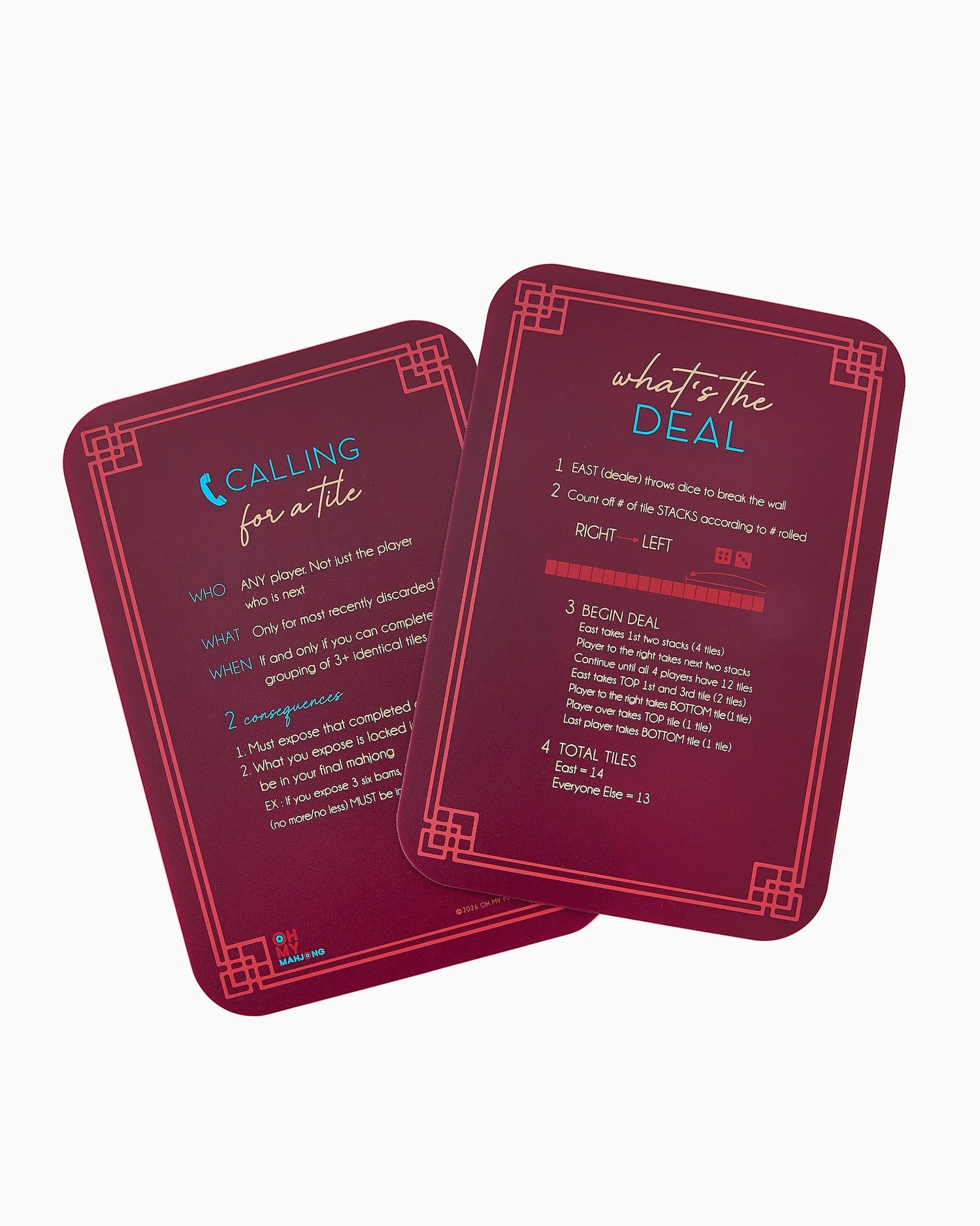 Burgundy Mahjong Tiles Shuffler
