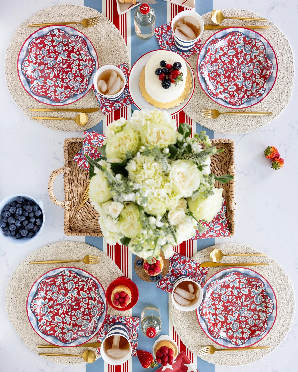 Hamptons Floral Cocktail Napkin