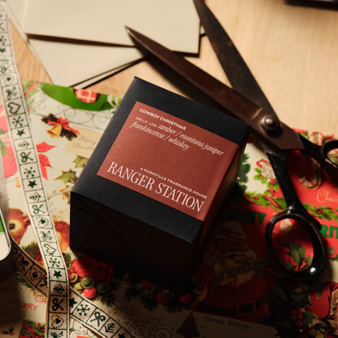 Cowboy Christmas Candle