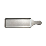 Stainless Steel Serving Tray w/ Handle, Brushed Pewter Finish
