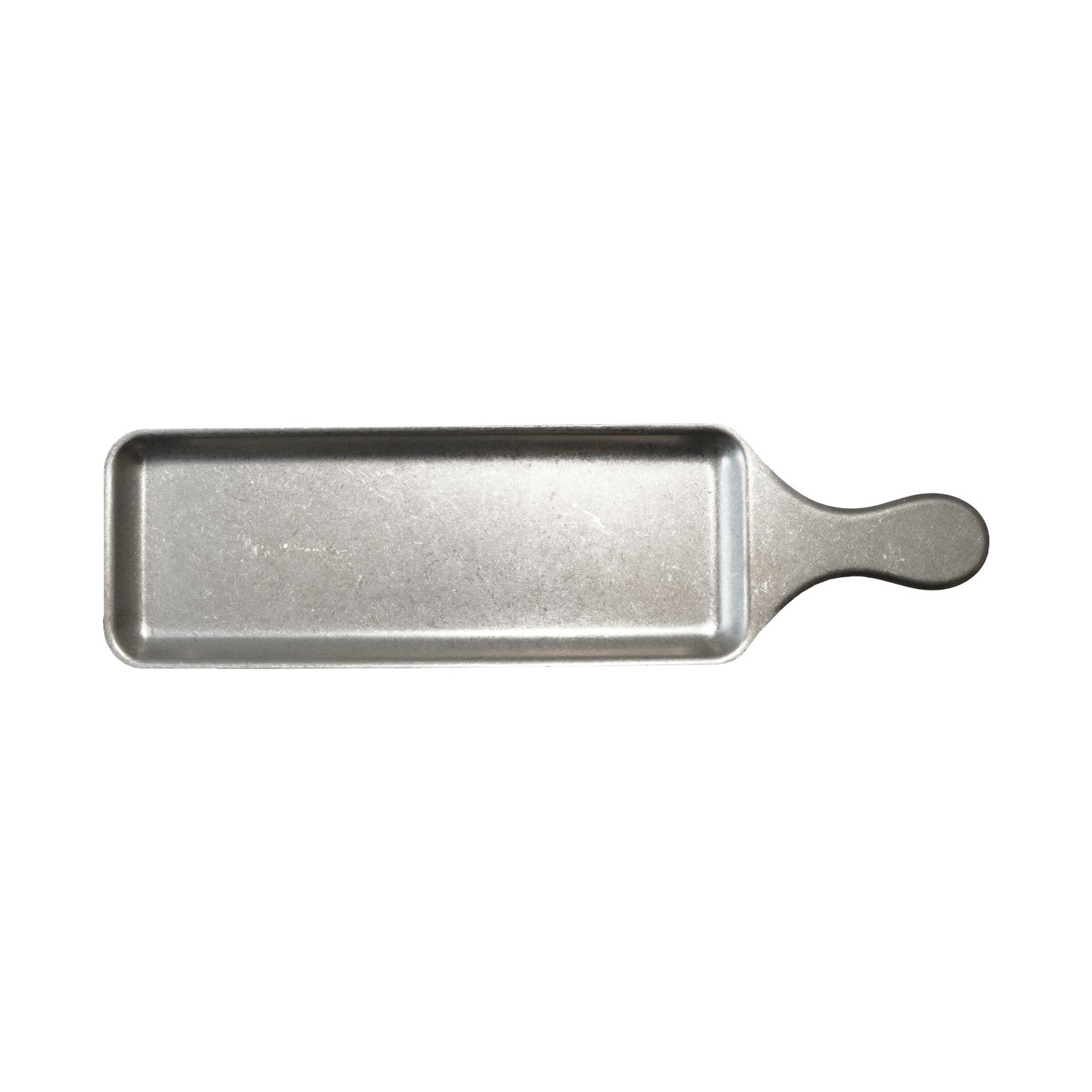 Stainless Steel Serving Tray w/ Handle, Brushed Pewter Finish