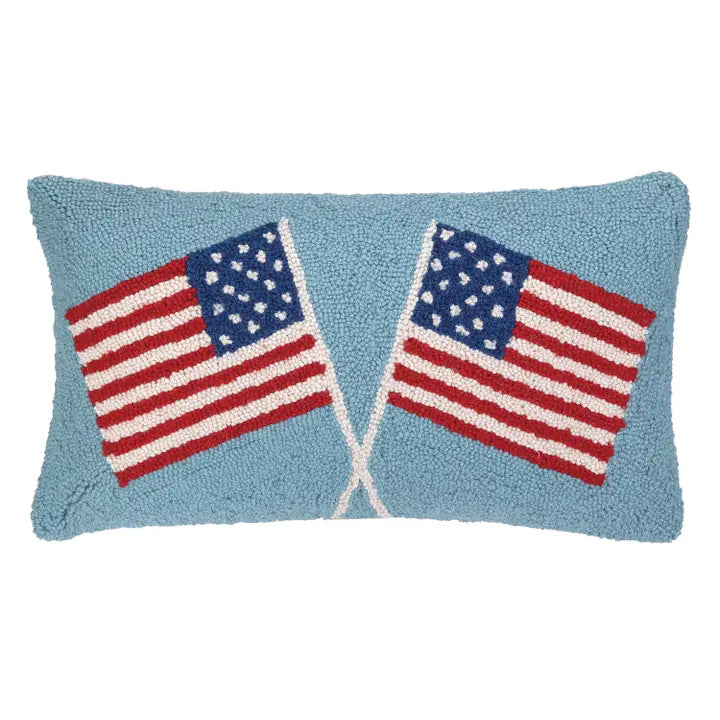 American Flags Hook Pillow