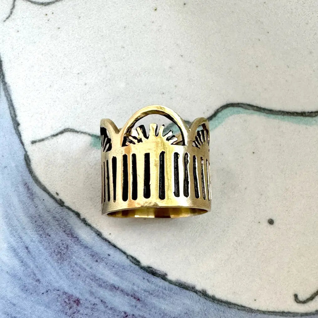 Leah Brass Bandana Slide Ring