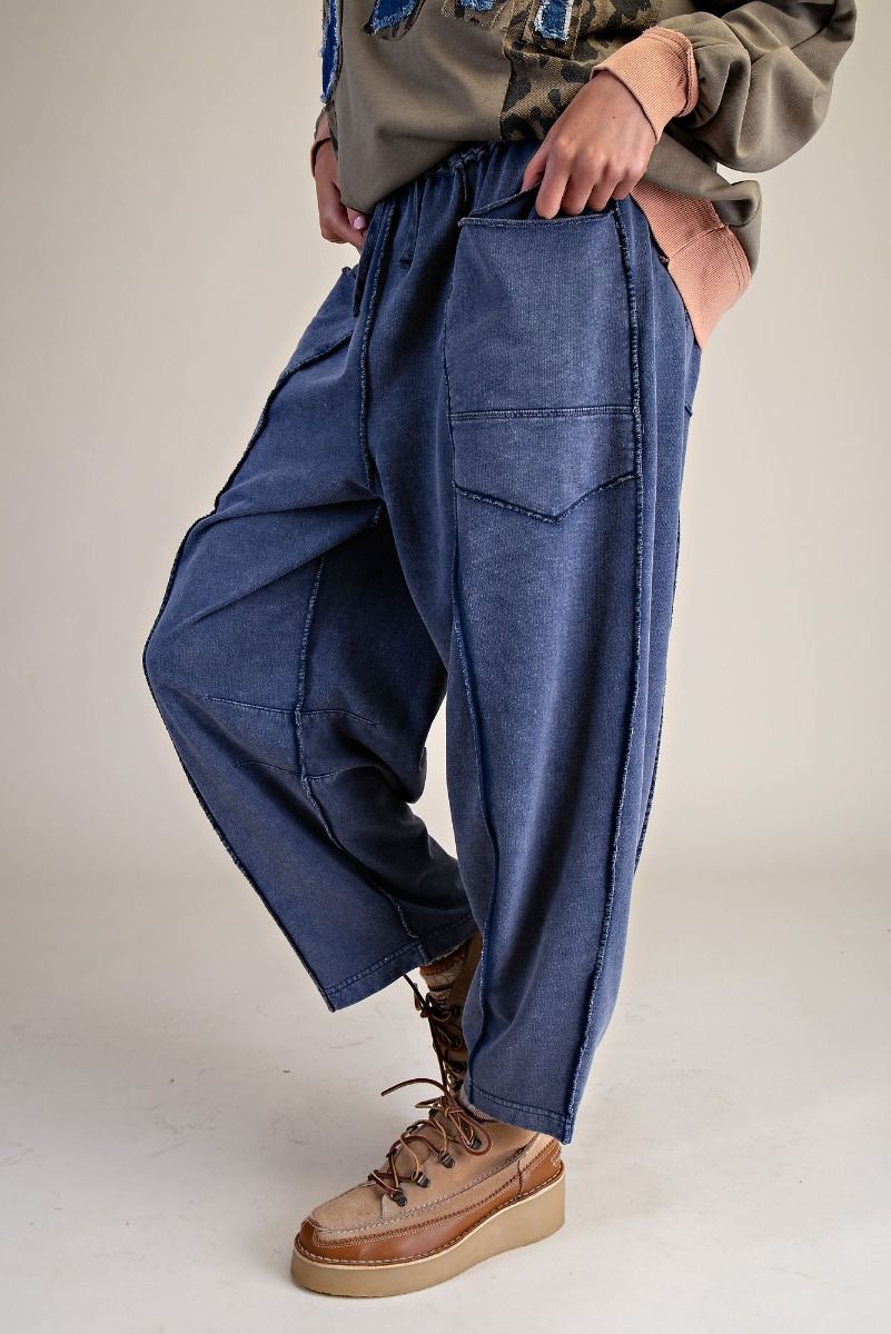 Terry Knit Barrel Pants