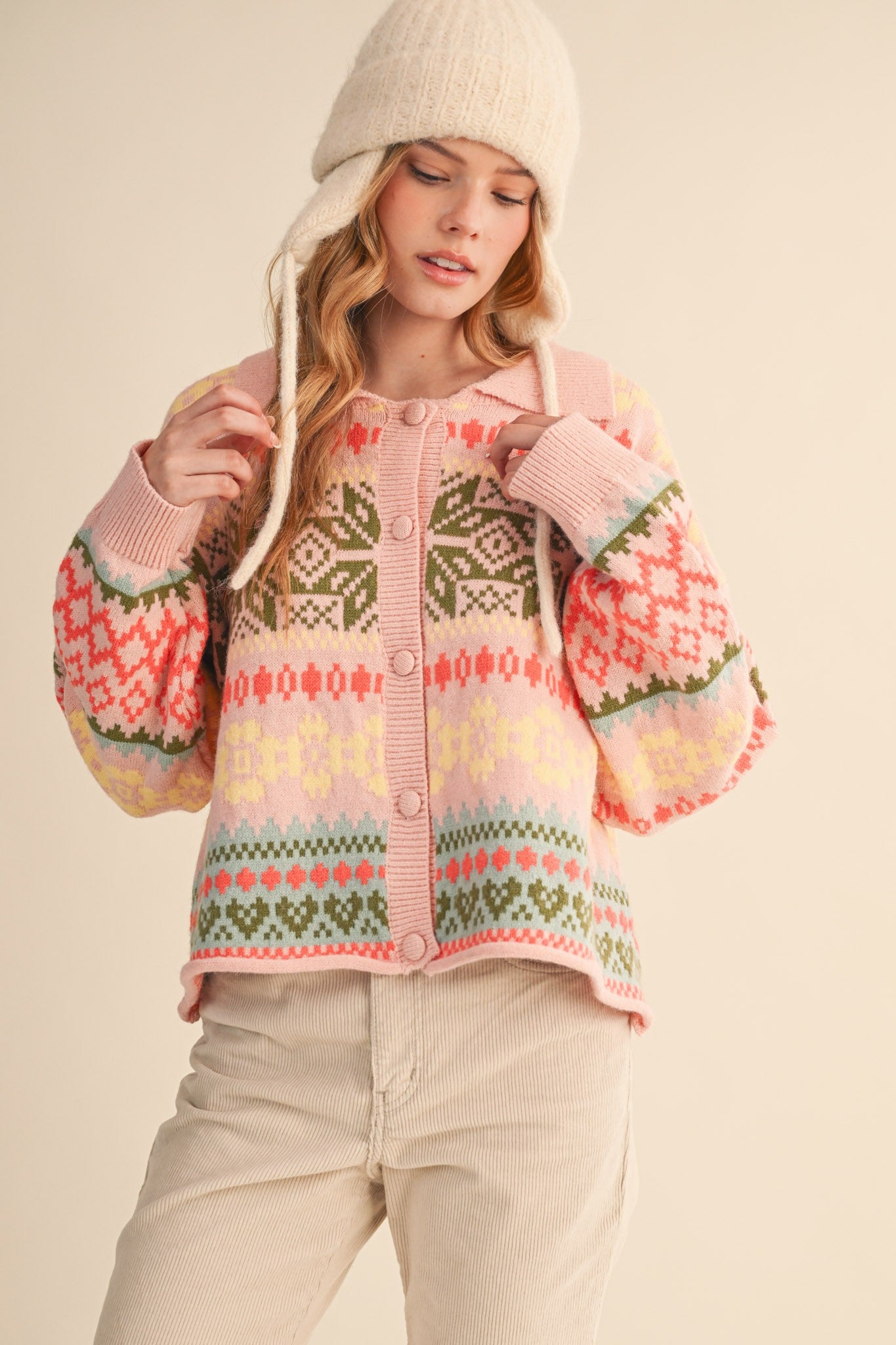 Fair Isle Sweater Cardigan