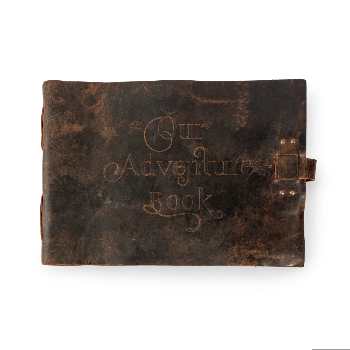 Brown Leather Embossed Guest Book