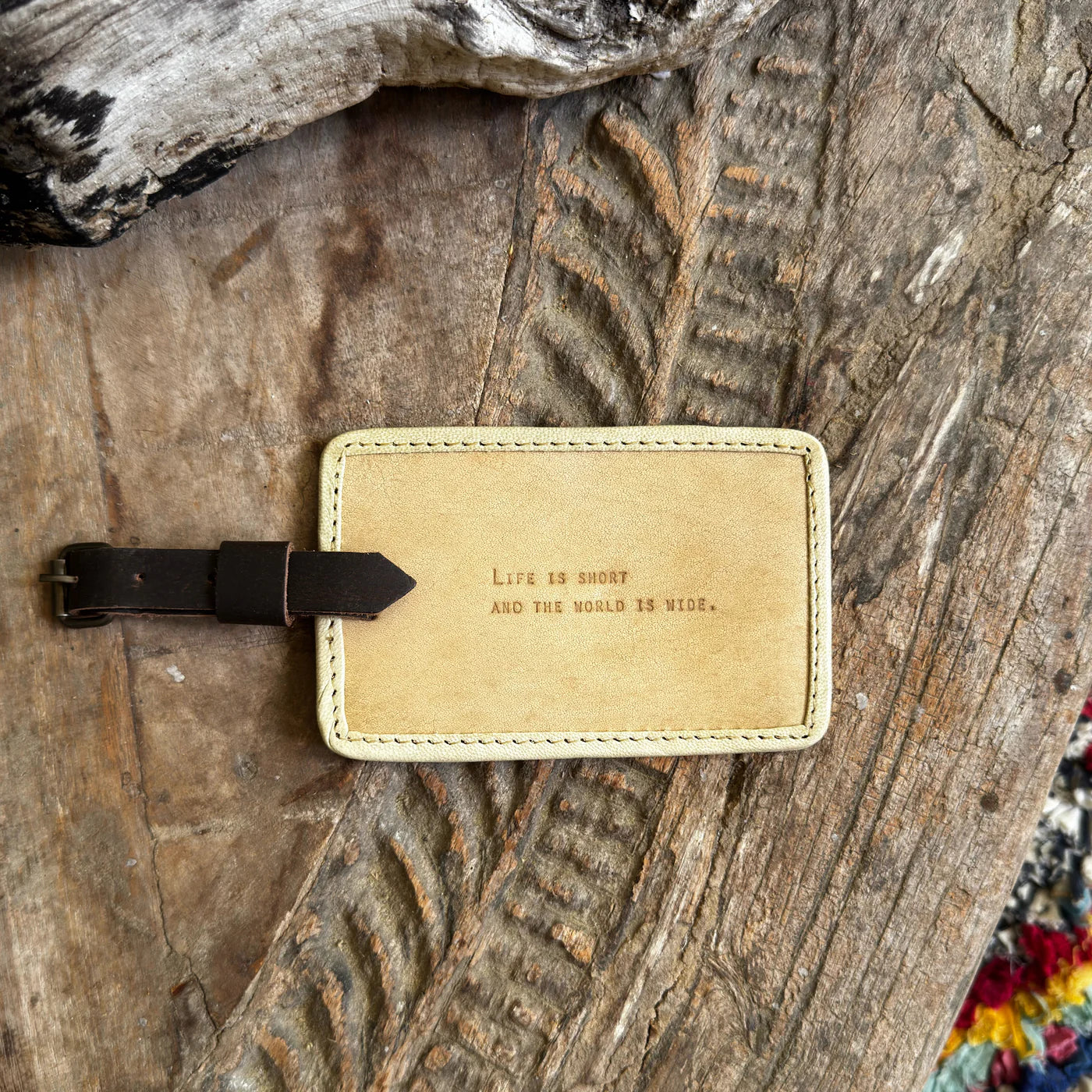 Leather Luggage Tag Life Is Short