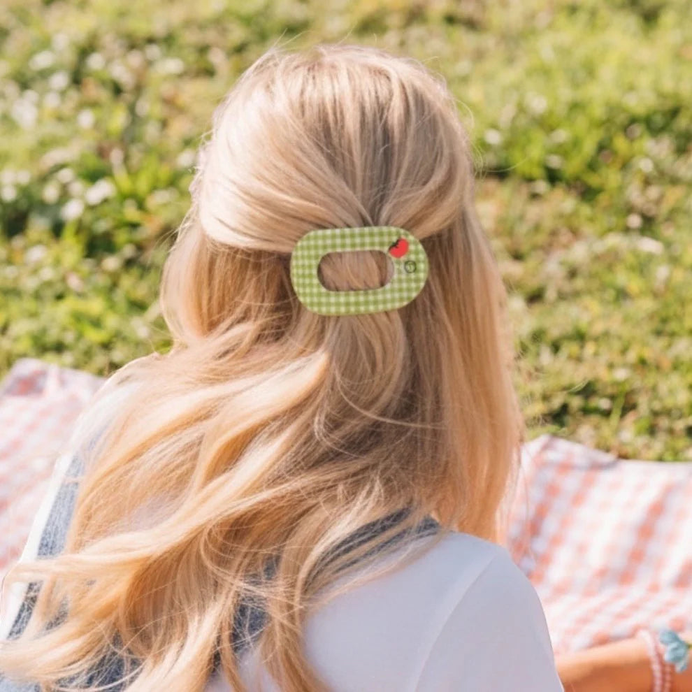 Locally Grown Flat Round Teleties Hair Clip