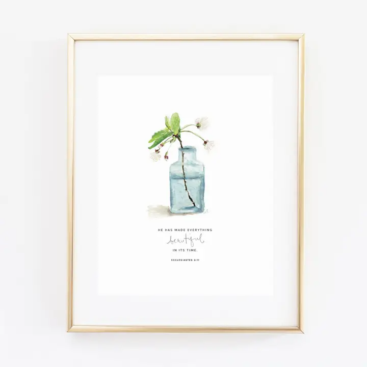 Cherry Blossom Ecclesiastes 3:11 Scripture Print