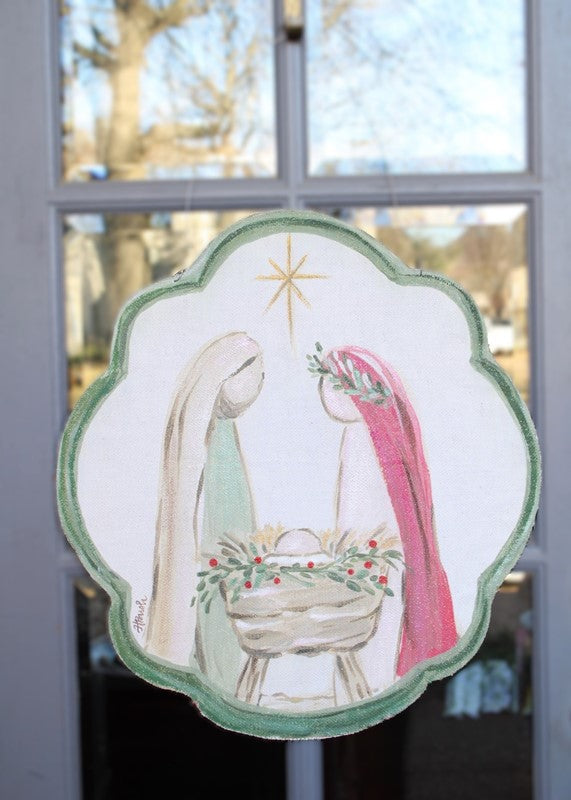 Holy Family Scalloped Door Hanger