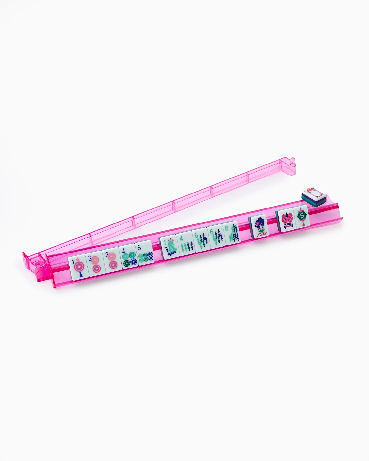 Multicolor Acrylic Mahjong Rack + Pusher Set