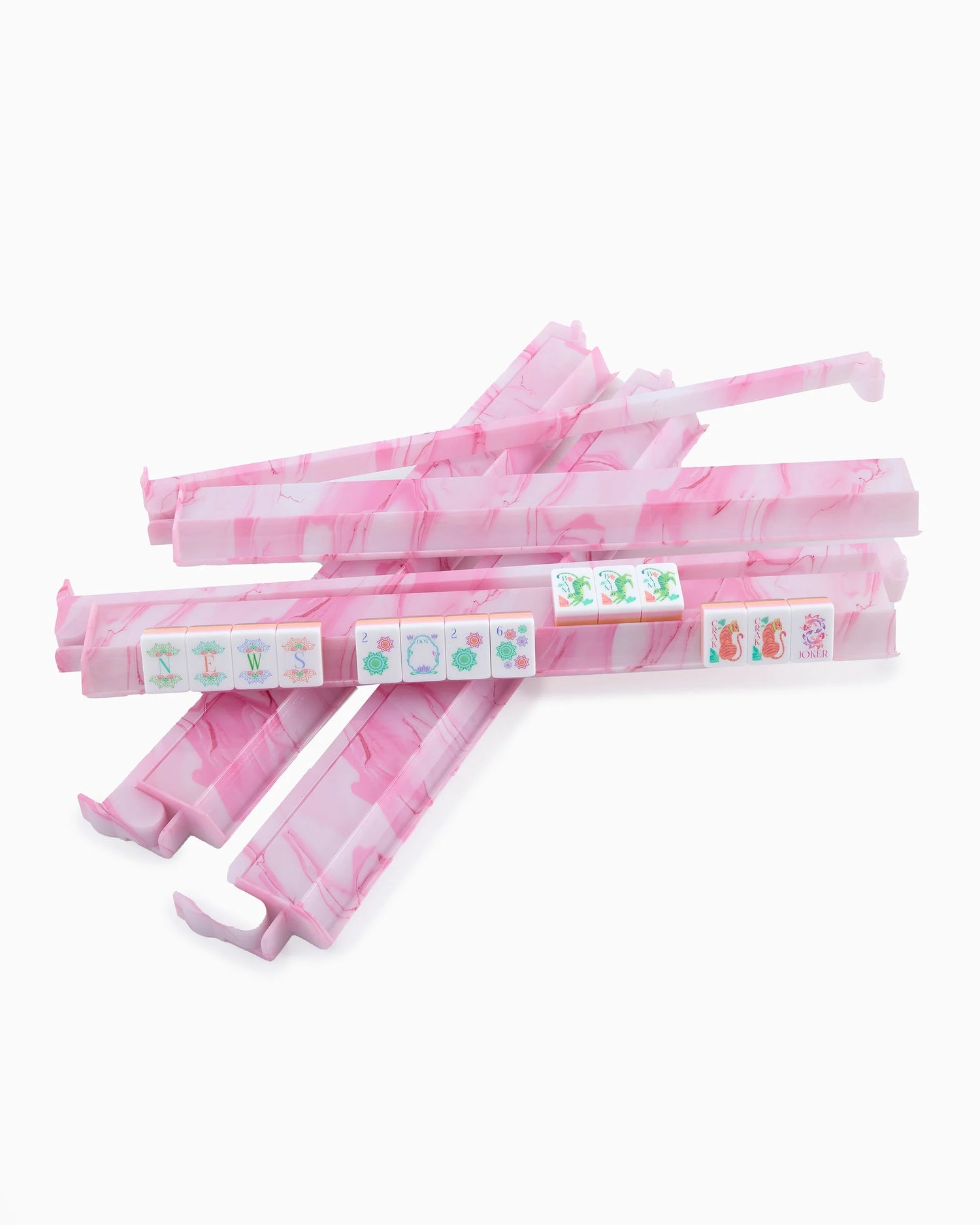 Pink Quartz Acrylic Mahjong Rack + Pusher Set