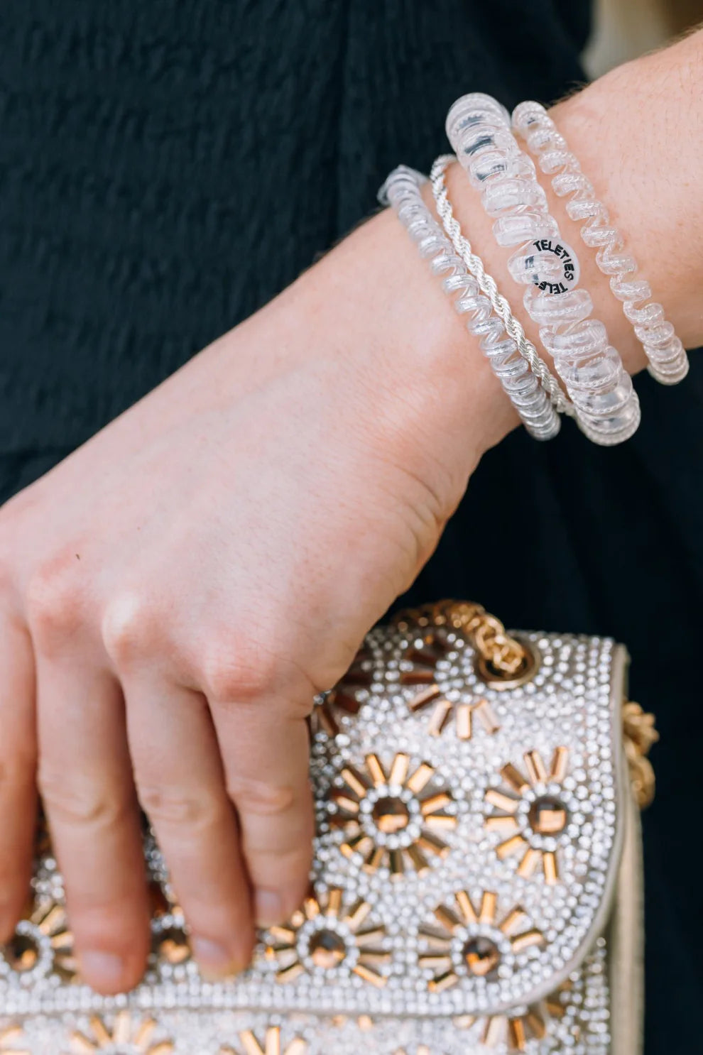 Silver Slay Teleties Hair Ties