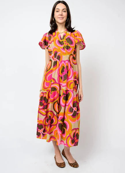 Bold Floral Midi Dress