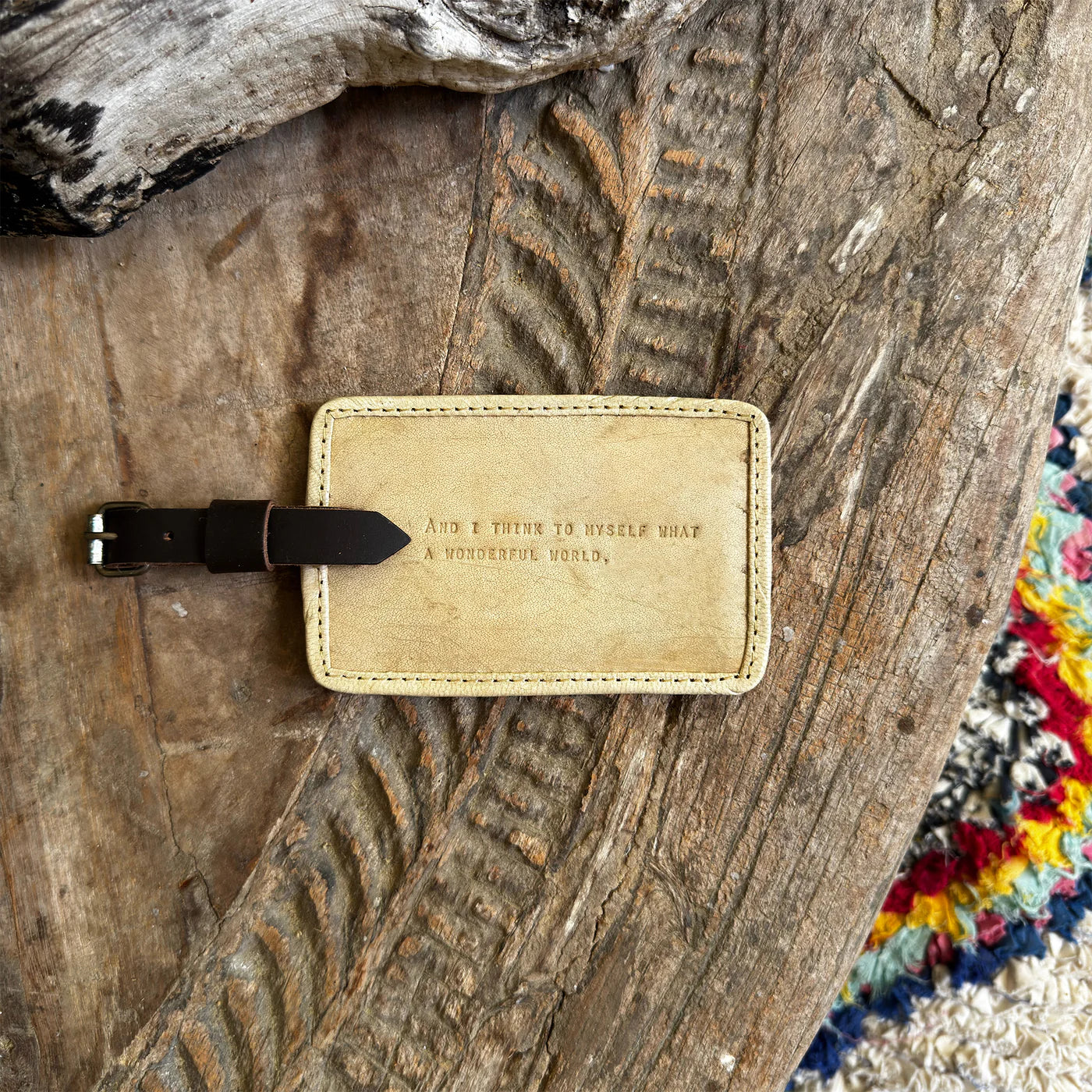 Leather Luggage Tag Wonderful World