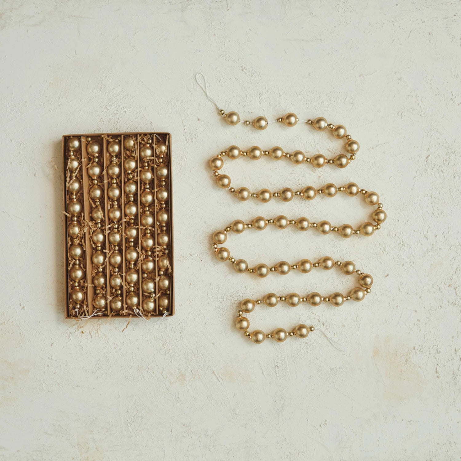 Brushed Gold Glass Bead Garland